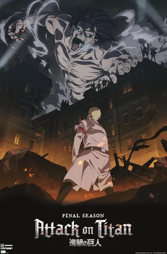 Vista 10 de Trends International Attack on Titan: Season 4 - Póster de pared Key Visual 1, 14.725 x 22.375 pulgadas, versión enmarcada de madera de granero