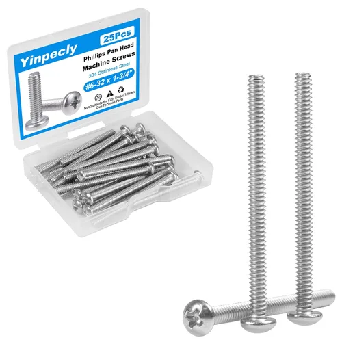Vista 16 de 25 tornillos de máquina de cabeza plana #10-24 x 1/2" de acero