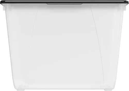 Vista 4 de Storex Bolsa de almacenamiento de 16 galones (60 L) con tapa plegable, 22.7 x 18.25 x 12.86 pulgadas, escarcha/negro, paquete de 4 (00900A04C)