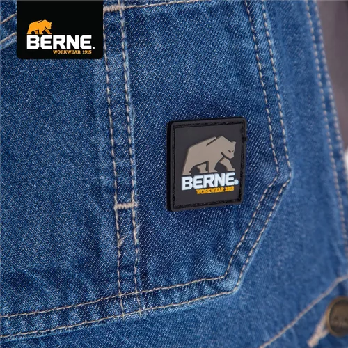 Vista 8 de Berna Overol para hombres de denim desgastado con pechera sin forro