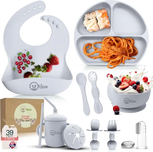 Vista 11 de O'doe™ Silicone Baby Feeding Set, 17-Piece Baby Weaning Set BPA-Free Púrpura