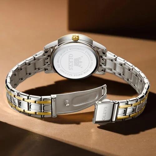 Vista 8 de OLEVS Reloj de acero inoxidable para mujer, reloj de vestir para mujer, con fecha, a la moda, para negocios, impermeable, analógico, de cuarzo