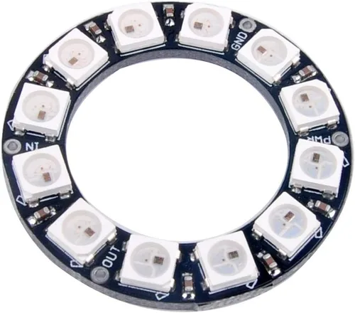 Vista 10 de Anillos LED RGB de 7 bits 7 X WS2812B 5050 Luz de lámpara con controladores integrados direccionables individualmente para Arduino Raspberry Pi
