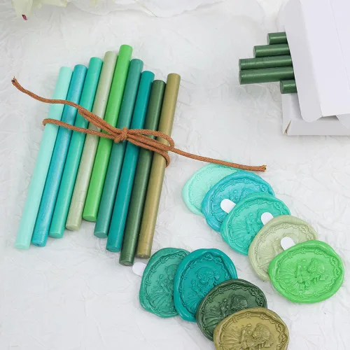 Vista 5 de Aeneous - Barras de cera de sellado, 20 mini varillas de sellado de cera para invitaciones de boda, sobres de cartas, tarjetas, manualidades