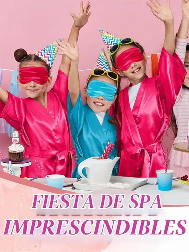 Vista 4 de 24 piezas de suministros para fiesta de cumpleaños de niñas, talla 8, azul