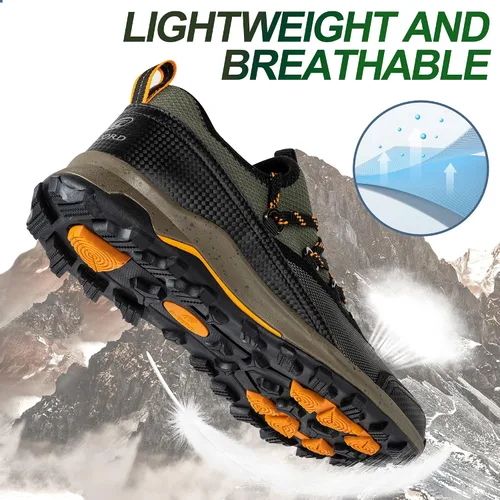 Vista 3 de R CORD Hiking Shoes for Men Low Top Waterproof Mens Hiking Shoes Trekking Trails Outdoor Backpacking Mountaineering Shoes