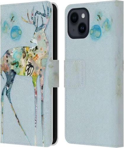 Vista 20 de Head Case Designs Officially Licensed Wyanne Blue Watercolour Bear Animals 2 Leather Wallet Case Compatible with Apple iPhone 15