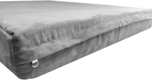 Vista 2 de Tela de microgamuza de color gris/gris, 100% lavable, de lujo, cómoda, de repuesto, cama para perro, con cremallera, funda de edredón, solo funda