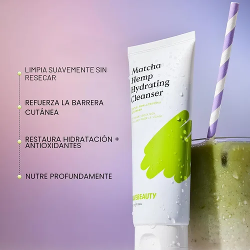 Vista 2 de KraveBeauty Limpiador Hidratante de Matcha y Cáñamo – Limpiador Facial Diario Suave Inspirado en Corea, Hidratante y No Agresivo, Cáñamo y Matcha