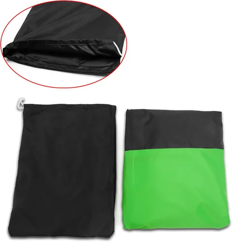 Vista 2 de uxcell L 190T Protector contra Lluvia y Polvo Negro+Verde para Motocicleta y Scooter 168 cm para Harley Davidson
