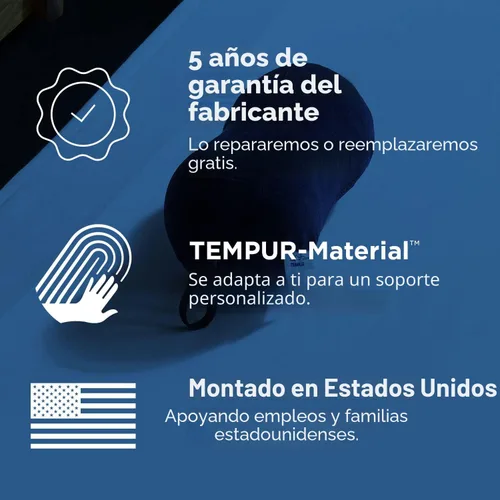 Vista 6 de Almohada de viaje multiusos de espuma viscoelástica Tempur-Pedic, en forma de maní, para el alivio de la presión lumbar en el cuello y la espalda