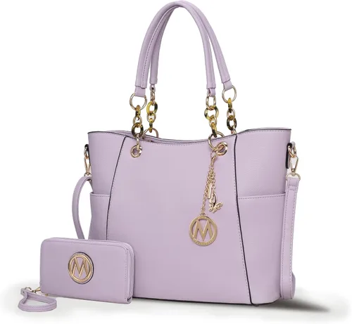 Vista 21 de MKF Collection - Juego de bolsa de mano para mujer, con cartera y asa superior, de piel vegana