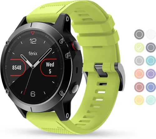 Vista 15 de Correa de reloj compatible con Fenix, correa de reloj Garmin de 0.866 in, silicona suave, repuesto para Fenix 5/5 Plus/6/6 Pro/7/Forerunner Negro