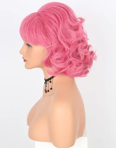 Vista 2 de Peluca corta rizada estilo Bob de los años 50 para mujer, peluca de disfraz de Halloween