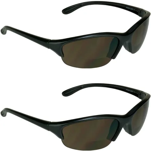 Vista 15 de proSPORT Lentes de sol bifocales de seguridad para hombres y mujeres, ANSI Z87.1, color marrón ahumado, lentes transparentes, color rosa y negro