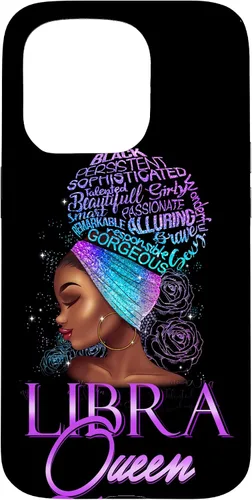 Vista 14 de Purple Libra Queen African American Woman Septiembre Octubre Funda para iPhone 17