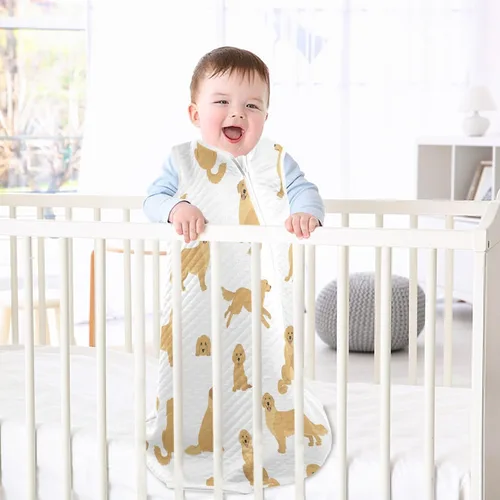 Vista 5 de vvfelixl Saco de dormir para bebé, diseño de dinosaurios, divertido y brillante, para bebés de 0 a 6 meses