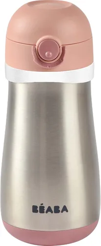 Vista 10 de BEABA - Botella de agua para niños con aislamiento de acero inoxidable, termo con boquilla a prueba de derrames y parte superior cerrada, perfecta