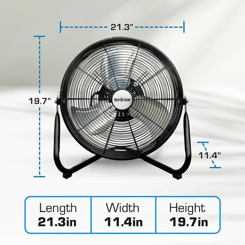 Vista 3 de Hurricane Pro - Ventilador de metal de alta velocidad, Negro, 16