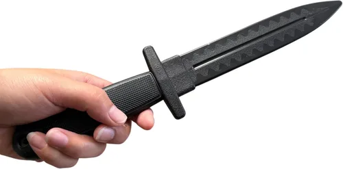 Vista 5 de E-BOGU Cuchillo táctico de entrenamiento de polipropileno negro (12")