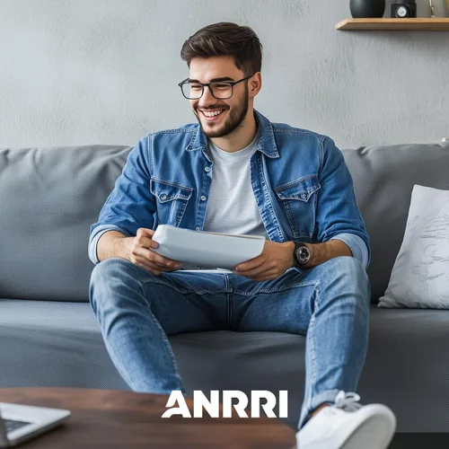Vista 2 de ANRRI Gafas con Bloqueo de Luz Azul Hombres Anti Fatiga Ocular Protección para Computadora y Videojuegos Gafas Cuadradas Mujeres Negro