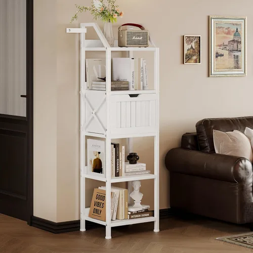 Vista 8 de Homeiju Estante organizador de almacenamiento de baño de 5 niveles