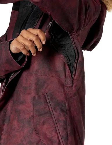 Vista 4 de Volcom Fawn - Chaqueta con capucha para mujer con aislamiento para snowboard y esquí, Violeta (Violet Ice)
