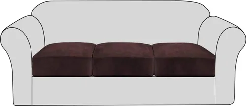 Vista 22 de Fundas de cojín elásticas de terciopelo para sofá, fundas de cojín de felpa suave, protector de muebles, funda de cojín antideslizante con parte