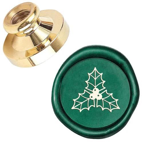 Vista 13 de CRASPIRE Sello de cera de sellado de Feliz Navidad, árbol de Navidad, estrella X'Mas EVE de 0.984 in, sello de cera reemplazable, cabeza de latón