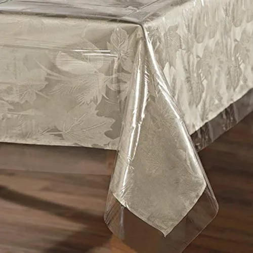 Vista 28 de sancua - Mantel rectangular de PVC 100 % impermeable, 54 x 54 pulgadas, vinilo a prueba de aceite, derrames, fácil de limpiar con un paño, para Beige