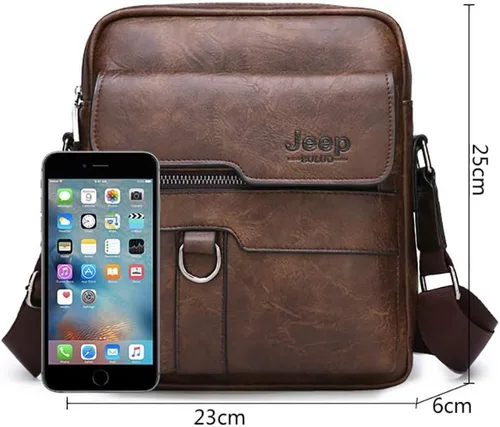 Vista 3 de LederleiterUSA Bolso de hombro de cuero para hombre, bolso retro para hombre, bolso de cuero cruzado, bolso de mensajero, maletín de personalidad
