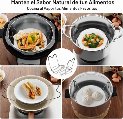 Vista 5 de GSlife - Estante de vapor para olla instantánea con mango de silicona - Accesorios de olla instantánea de acero inoxidable, estante de vapor