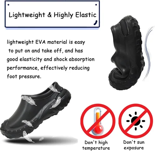 Vista 3 de Slip Resistant Work Shoes - Non Slip Shoes for Men Food Service - Oil and Water Resistant Men's Mules & Clogs - Zapatos para Trabajar en Restaurante