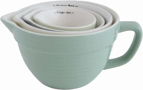 Vista 5 de Creative Co-Op Tazas Medidoras en Forma de Tazón para Masa (Juego de 4 Tamaños), Multicolor, 6.5 x 5 pulgadas