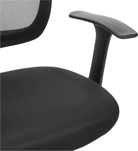 Vista 6 de Amazon Basics Silla de escritorio de oficina de malla transpirable con apoyabrazos, soporte lumbar, giro de 360 grados, altura ajustable, color negro
