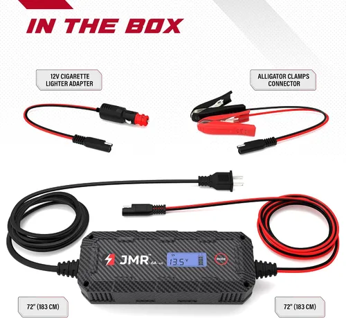 Vista 8 de Cargador de batería JMR 12V para BMW, puerto Cig de 12V, añade modo de litio Cargador de goteo acondicionador mantenedor para M5 M4 X6 X5 i8 Z4 M8