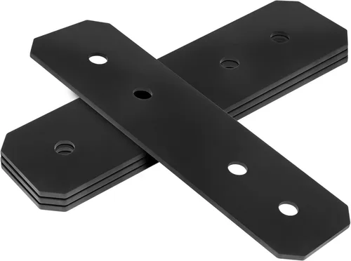 Vista 3 de heneng Paquete de 4 soportes rectos planos, conector de correa de reparación plana de 11-1/4 x 3 pulgadas, calibre 12