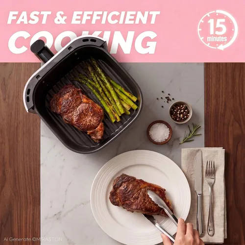 Vista 11 de 3.2QT Small Air Fryer, Mini Pink Air Fryers with Touchscreen