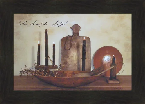 Vista 3 de Home Cabin Décor A Simple Life by Billy Jacobs - Cuencos de madera de 15 x 21 pulgadas, velas tabla de cortar, implementos de cocina primitiva 1.5