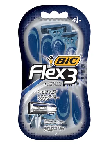Vista 2 de BiC Flex 3 - Afeitadora desechable para hombre (4 unidades), paquete de de 2