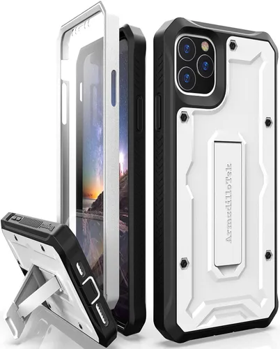 Vista 6 de ArmadilloTek Vanguard - Funda diseñada para iPhone 11 Pro Max (6.5 pulgadas) de grado militar, cuerpo completo, resistente, con función atril