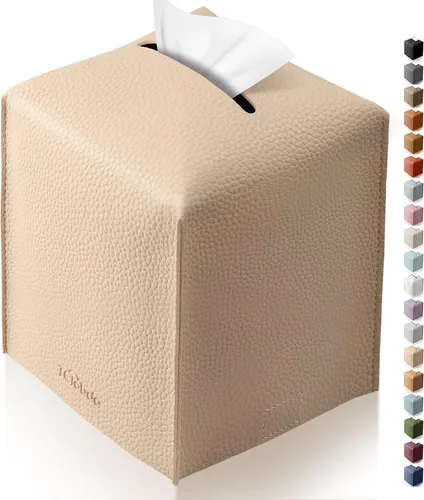 Vista 19 de Funda cuadrada para caja de pañuelos de piel sintética moderna para decoración creativa, paquete de 2, ideal para baños, oficina, coche, mesita