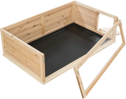 Vista 7 de Trixie Carrera de madera de interior para animales pequeños con vista, corralito para tortugas, conejillos de indias, hámsters