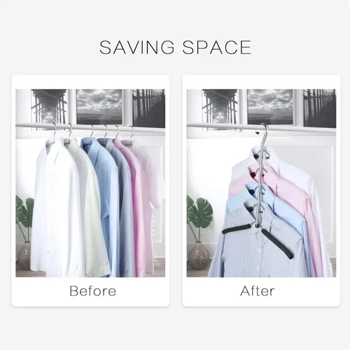 Vista 5 de DOIOWN Perchas de acero inoxidable para colgar camisas, perchas para colgar blusas, para árboles, perchas para ropa, perchas antideslizantes