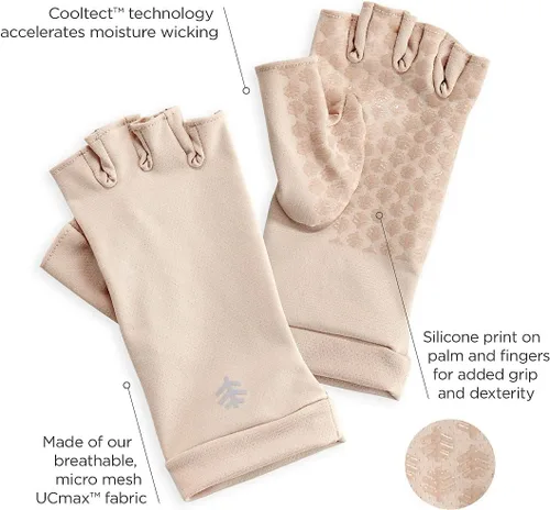 Vista 2 de Coolibar FPS 50+ guantes de sol sin dedos unisex