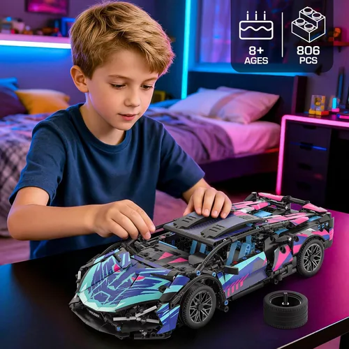 Vista 7 de Juego de bloques de construcción de autos deportivos modelo 1:14