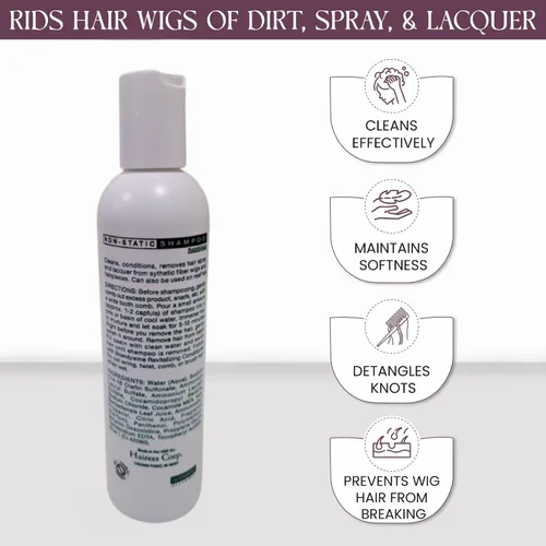 Vista 4 de Champú no estático para pelucas de cabello sintético y humano, postizos, 8
