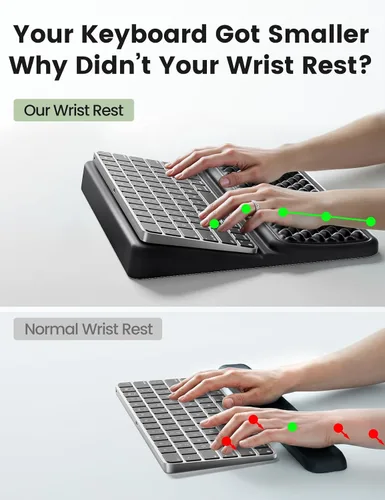 Vista 3 de Vaydeer Reposamuñecas para teclado, soporte de teclado con soporte de muñeca, elevador ergonómico de espuma viscoelástica suave para 60% -65%