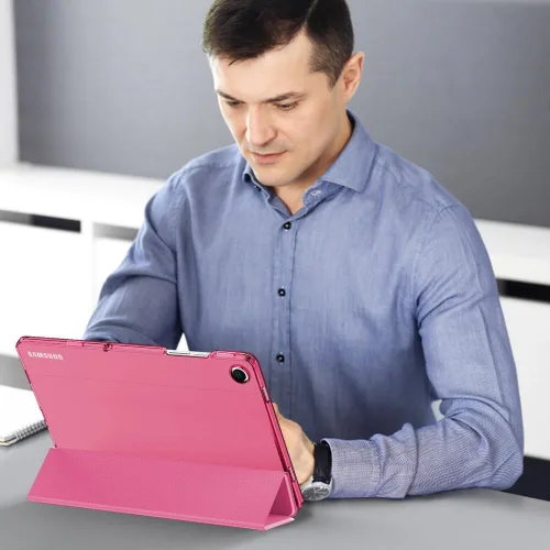 Vista 8 de MoKo Funda para Galaxy Tab A9 Plus de 11 pulgadas 2023, funda protectora inteligente con soporte delgado con carcasa trasera translúcida de PC duro