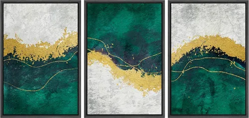 Vista 98 de wall26 Lienzo enmarcado para pared, juego de arte con trazos de pintura roja y naranja vibrante, paisaje, formas abstractas, ilustraciones, arte